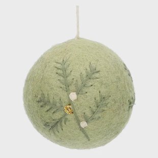 Kerstbal, vilt, groen, ca.&Oslash;7cm