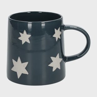 Mok met sterren, steengoed,&Oslash;9 X 9,5 cm