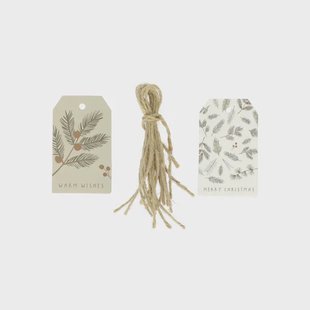 Cadeaulabels, kerstgroen, papier, 10 stuks