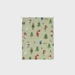 Cadeauzakje, GOTS bio-katoen, winterbos, 27 x 37 cm