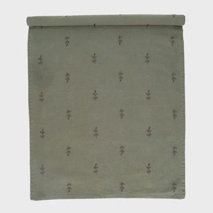 Tafelloper, GOTS bio-katoen, geborduurde takjes, 50 x 145 cm