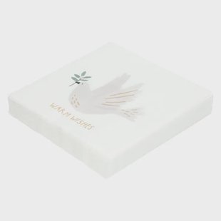 Servetten, vredesduif, papier, 20 stuks, 33 x 33 cm