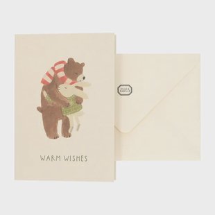 Kerstkaart met envelop, knuffel