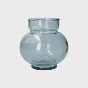 Bolvormige vaas, gerecycled glas, blauw,&Oslash;14,2 cm