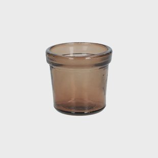 Waxinelichthouder, gerecycled glas, bruin,&Oslash;7 cm