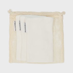 Washandjes voor het gezicht, GOTS bio-katoen, set van 3