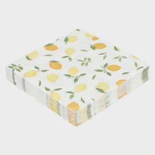 Servetten, papier, citroenen, 33 x 33 cm, 20 stuks