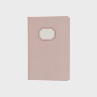 Schrift, gelinieerd papier, met etiket, oudroze, A5