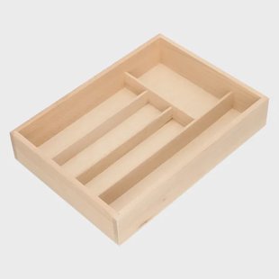 Bestekbak met 5 vakken, beukenhout, 34 x 24,5 cm
