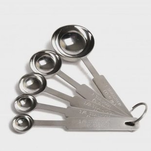 Maatlepeltjes, in thee- en eetlepels en ml, roestvrij staal