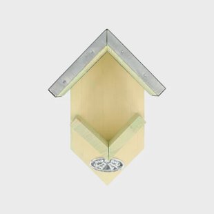 Voederhuis voor pindakaaspot, vurenhout