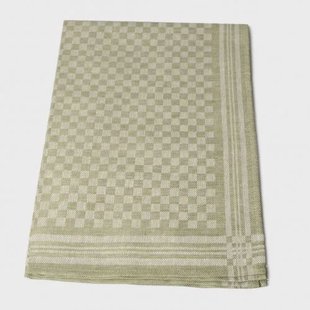 Thee-/glazendoek, linnen/katoen, groen ruitje