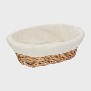 Broodmandje met voering, gebroken wit, 30,5 x 19 x 8 cm