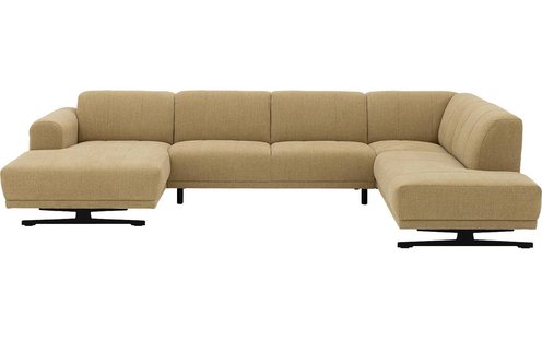 Goossens Bank Mellow geel, stof, stijlvol landelijk