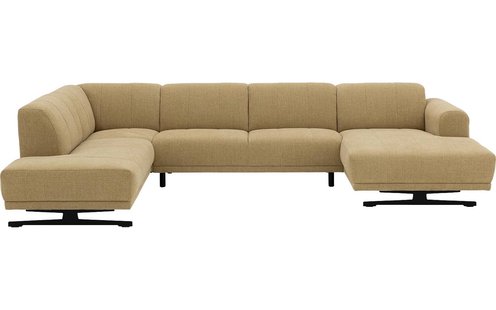 Goossens Bank Mellow geel, stof, stijlvol landelijk