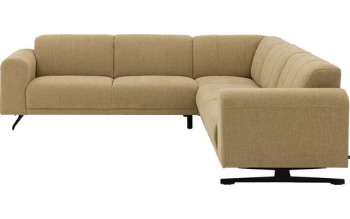 Goossens Bank Mellow geel, stof, 2,5-zits, stijlvol landelijk