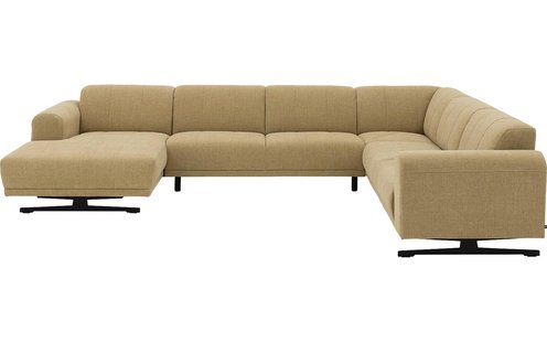 Goossens Bank Mellow geel, stof, stijlvol landelijk