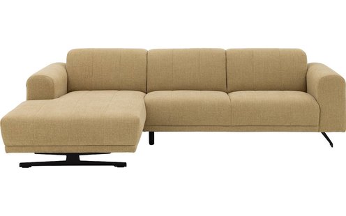 Goossens Bank Mellow geel, stof, 2-zits, stijlvol landelijk