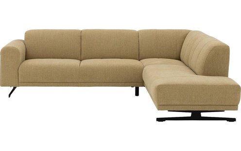 Goossens Bank Mellow geel, stof, 2-zits, stijlvol landelijk