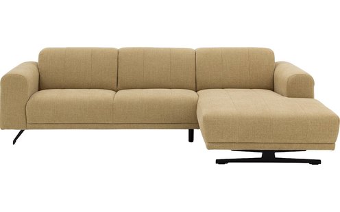 Goossens Bank Mellow geel, stof, 2-zits, stijlvol landelijk