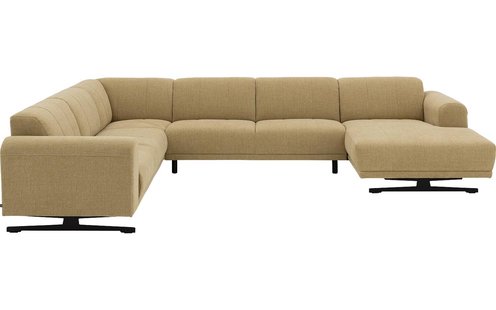 Goossens Bank Mellow geel, stof, stijlvol landelijk