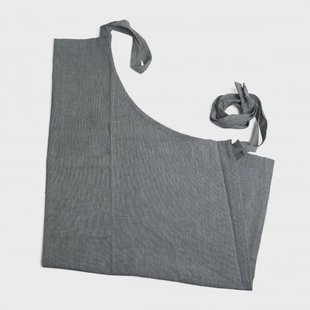 Schort, katoen, donkergrijs gem&ecirc;leerd