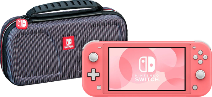 Nintendo Switch Lite Koraal + Bigben Officiële Nintendo Switch Lite Beschermtas