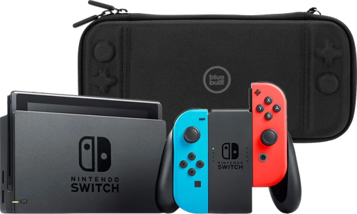 Nintendo Switch Rood/Blauw + BlueBuilt Beschermhoes