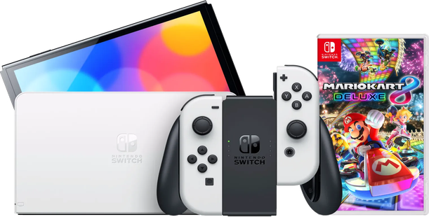 Nintendo Switch OLED Wit + Mario Kart 8 Deluxe