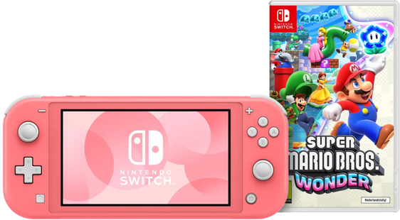 Nintendo Switch Lite Koraal + Super Mario Bros. Wonder