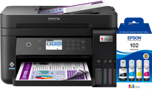 Epson EcoTank ET-3850 + 1 set extra inktflesjes