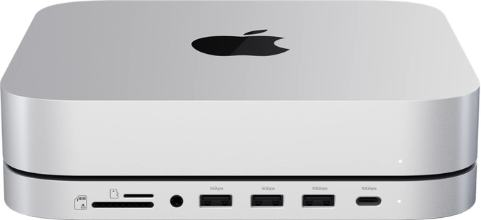 Satechi Aluminum Mac Mini/Mac Studio Stand Hub Zilver met SSD slot