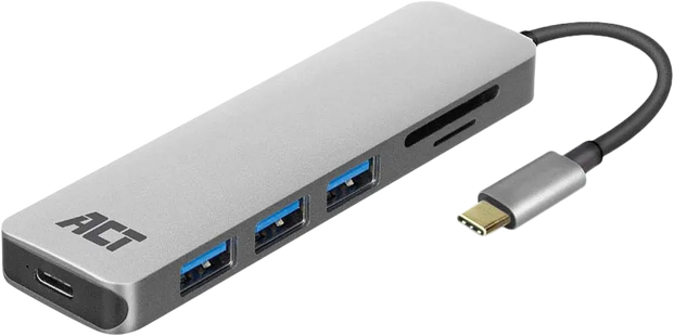 ACT USB-C 4-poorts usb hub met power delivery