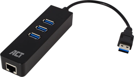 ACT USB Hub 3.2 met 3 USB-A poorten en ethernet