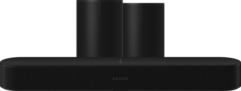 Sonos Beam Gen2 Zwart + 2x Era 100 Zwart