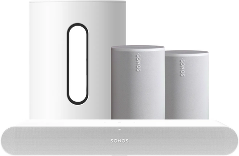 Sonos Ray Wit + 2x Era 100 Wit + Sub Mini Wit