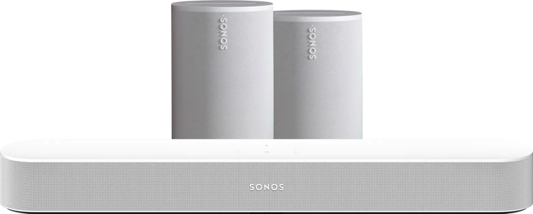 Sonos Beam Gen2 Wit + 2x Era 100 Wit