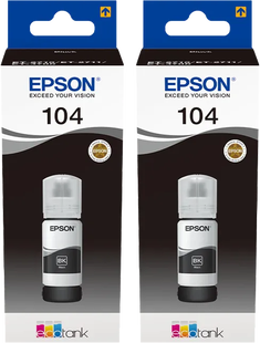 Epson 104 Inktflesjes Zwart Duo Pack