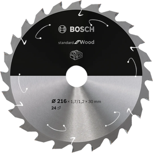 Bosch Cirkelzaagblad ACCU Standard for Wood 216x30x1.7/1.2x2