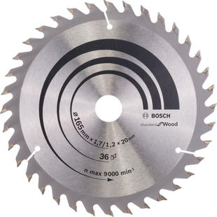 Bosch Cirkelzaagblad Optiline Wood, 165 x 20 x 1,7/1,2 mm, 36T