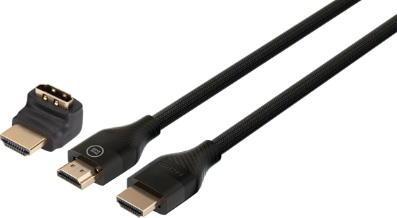 BlueBuilt HDMI Kabel 4K 60Hz Nylon 1.5 Meter + 90° adapter