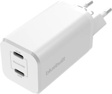 BlueBuilt Power Delivery Oplader met 2 Usb C Poorten 65W Wit