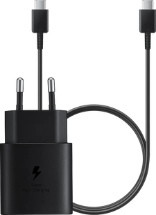 Samsung Super Fast Charging Oplader 25W + Usb C Kabel 1m Kunststof Zwart