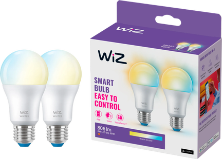 WiZ Smart Lamp 2-pack - Warm tot Koelwit Licht - E27 Mat