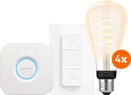 Philips Hue Filament White Ambiance Edison XL 4-Pack Startpakket