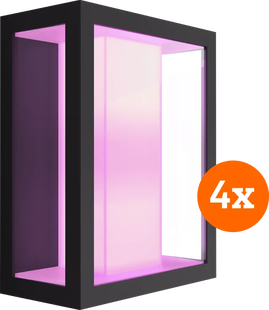 Philips Hue Impress muurlamp White and Color zwart breed 4-pack
