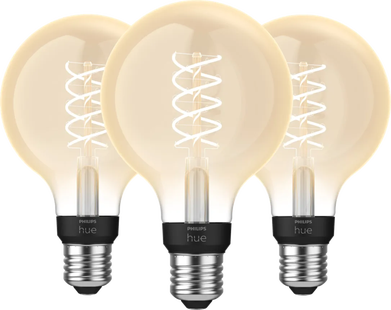 Philips Hue Filamentlamp White Globe E27 3-pack
