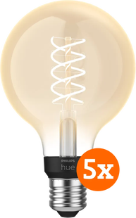Philips Hue Filamentlamp White Globe E27 5-pack