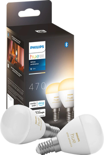 Philips Hue Luster kogellamp White Ambiance E14 2-pack