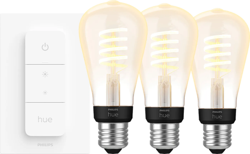 Philips Hue Filament White Ambiance Edison 3-pack + dimmer